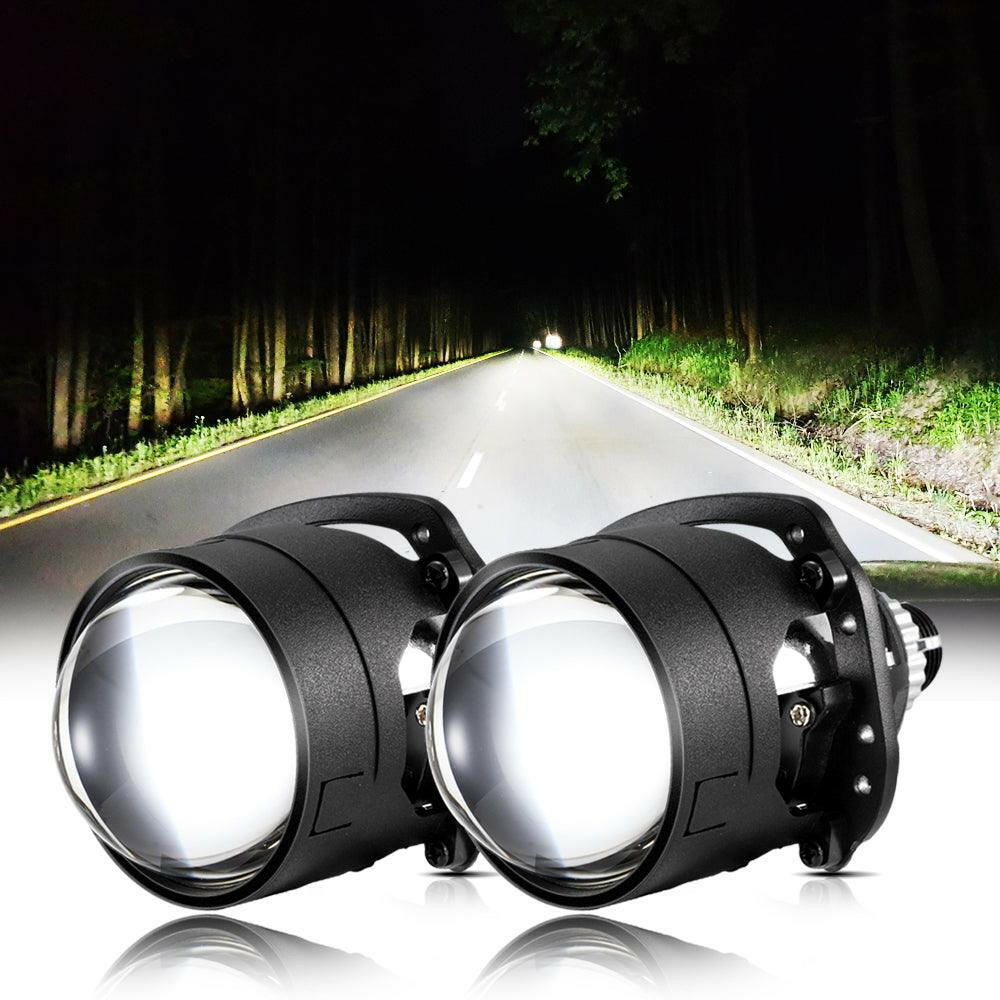 BI-LED PROJECTOR LENS HEADLIGHT 2.5 INCH 80W 6000K NON-DESTRUCTIVE INSTALLATION - SLBSTORE