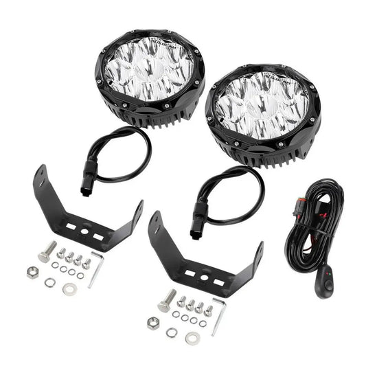 Auxbeam 7" Round Driving Lights LED Off Road Lights 9000LM 90W (Pack Of 2) - SLBSTORE