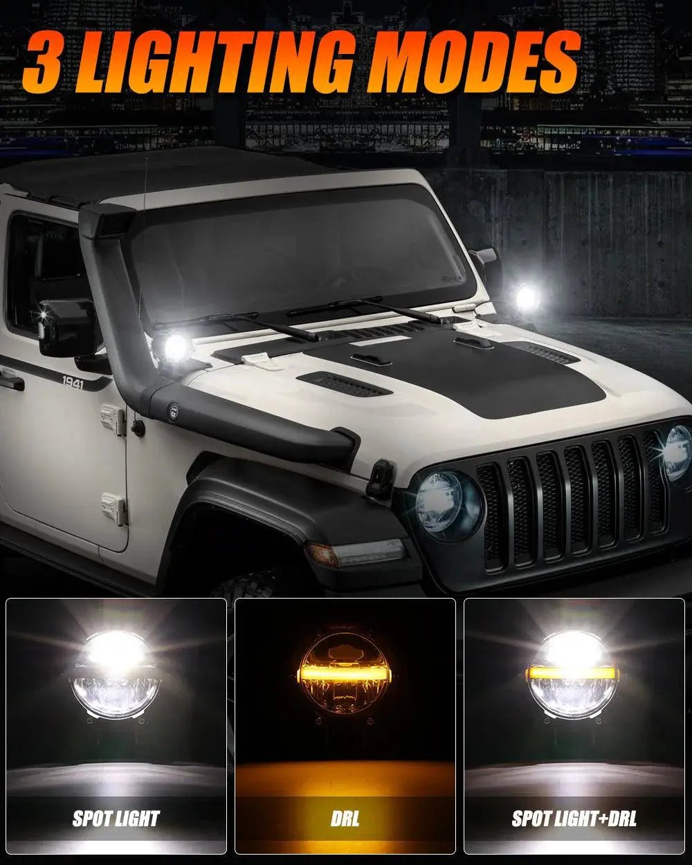 C4 SERIES | 4 INCH 110W 11000LM LED PODS OFFROAD LED DRIVING LIGHTS WITH AMBER DRL - SLBSTORE