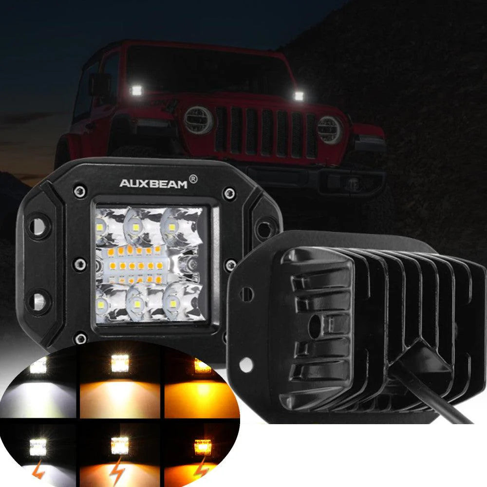Auxbeam 6 MODES SERIES WHITE&AMBER LED LIGHT BARS 3 INCH/4INCH/7INCH/12INCH/20INCH/22 INCH/30 INCH/42 INCH/50 INCH