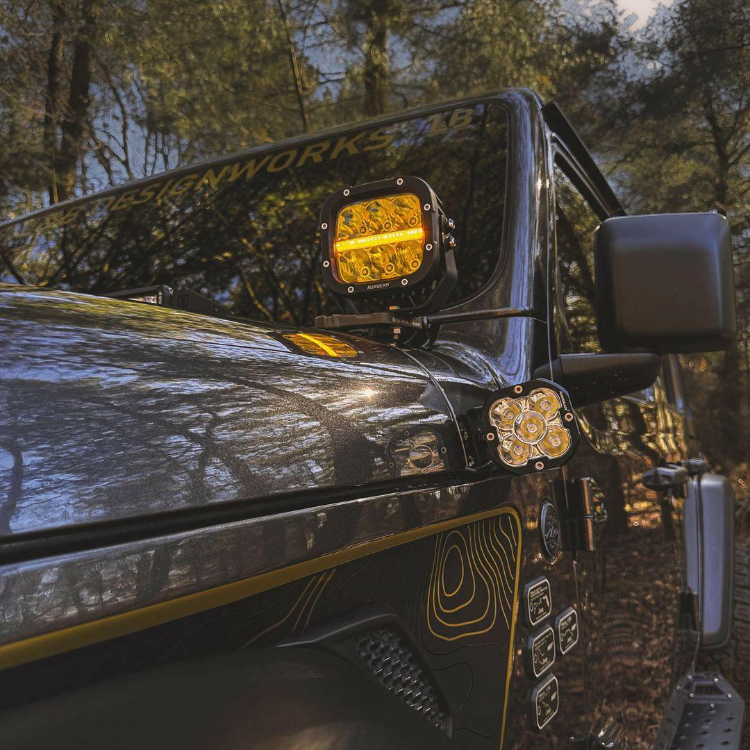 Auxbeam 5" XP-Ultra Series LED Offroad Light With Amber DRL 132W 15600LM (2 Pcs) - SLBSTORE