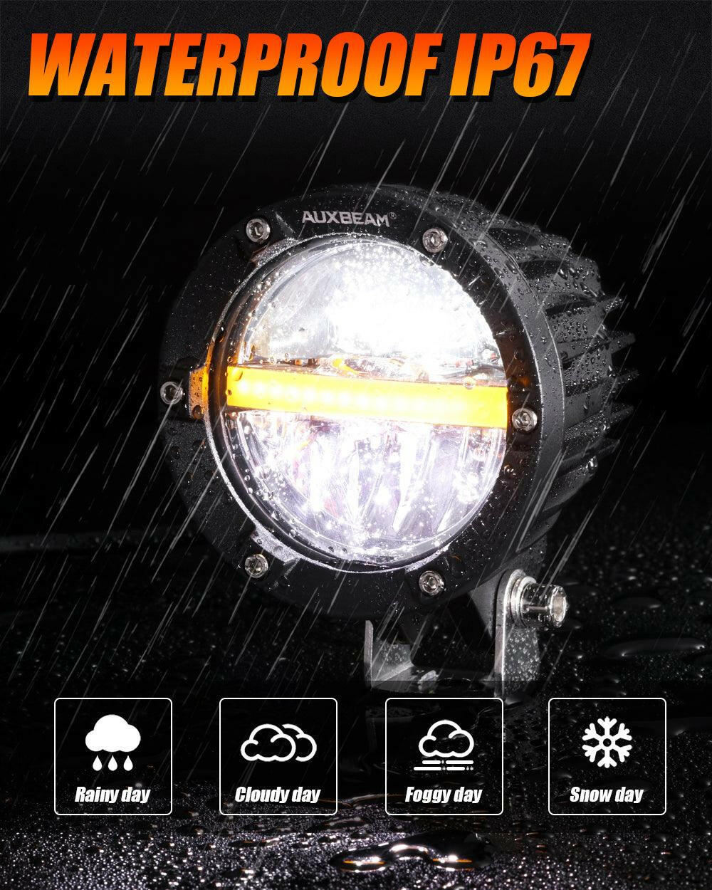 C4 SERIES | 4 INCH 110W 11000LM LED PODS OFFROAD LED DRIVING LIGHTS WITH AMBER DRL - SLBSTORE