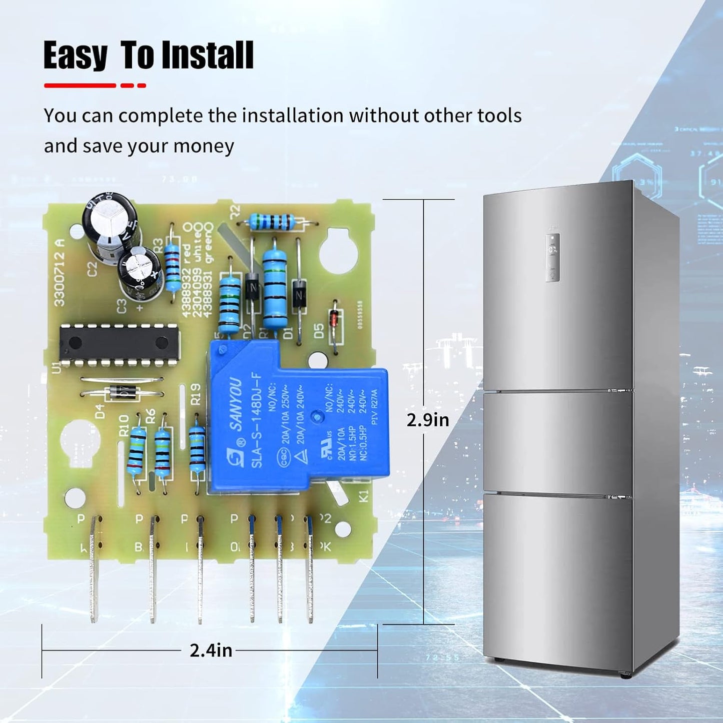 4388931 Refrigerator Main Control Board W10352689 Adaptive Defrost Board - SLBSTORE