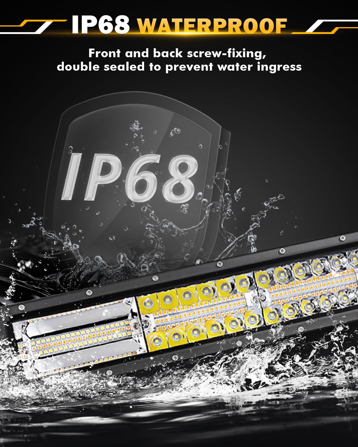 Auxbeam 6 MODES SERIES WHITE&AMBER LED LIGHT BARS 3 INCH/4INCH/7INCH/12INCH/20INCH/22 INCH/30 INCH/42 INCH/50 INCH