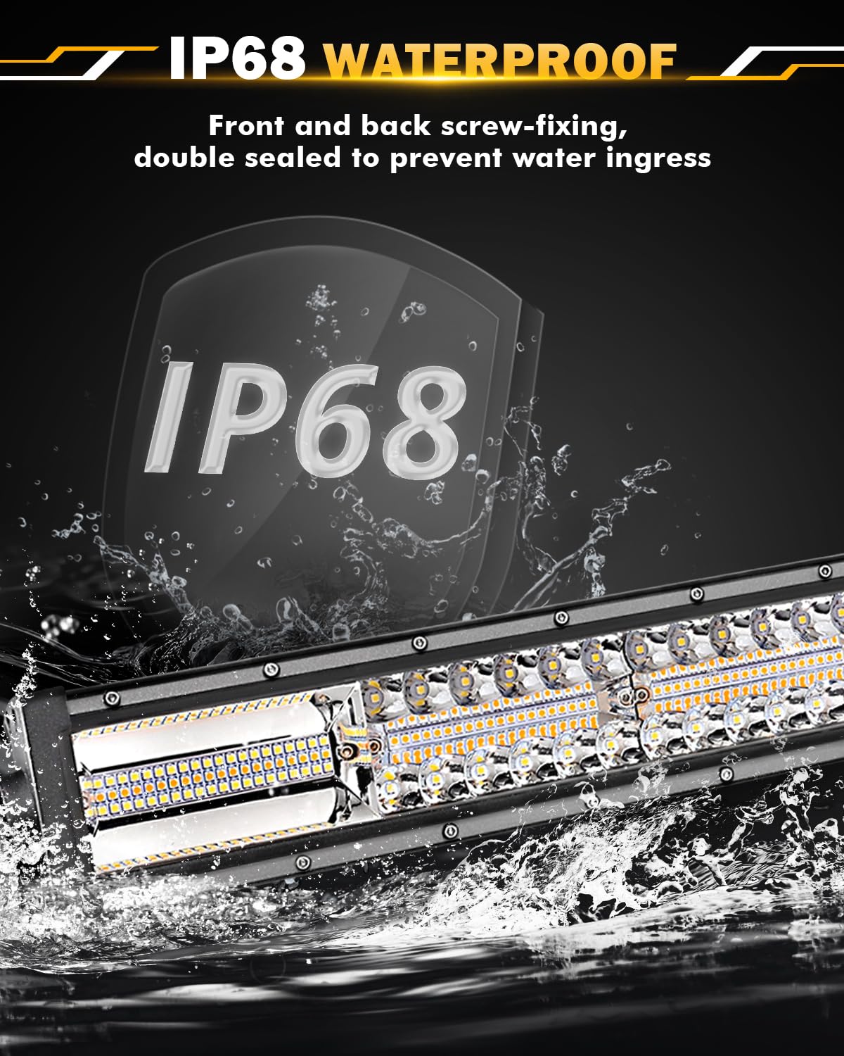 Auxbeam 6 MODES SERIES WHITE&AMBER LED LIGHT BARS 3 INCH/4INCH/7INCH/12INCH/20INCH/22 INCH/30 INCH/42 INCH/50 INCH