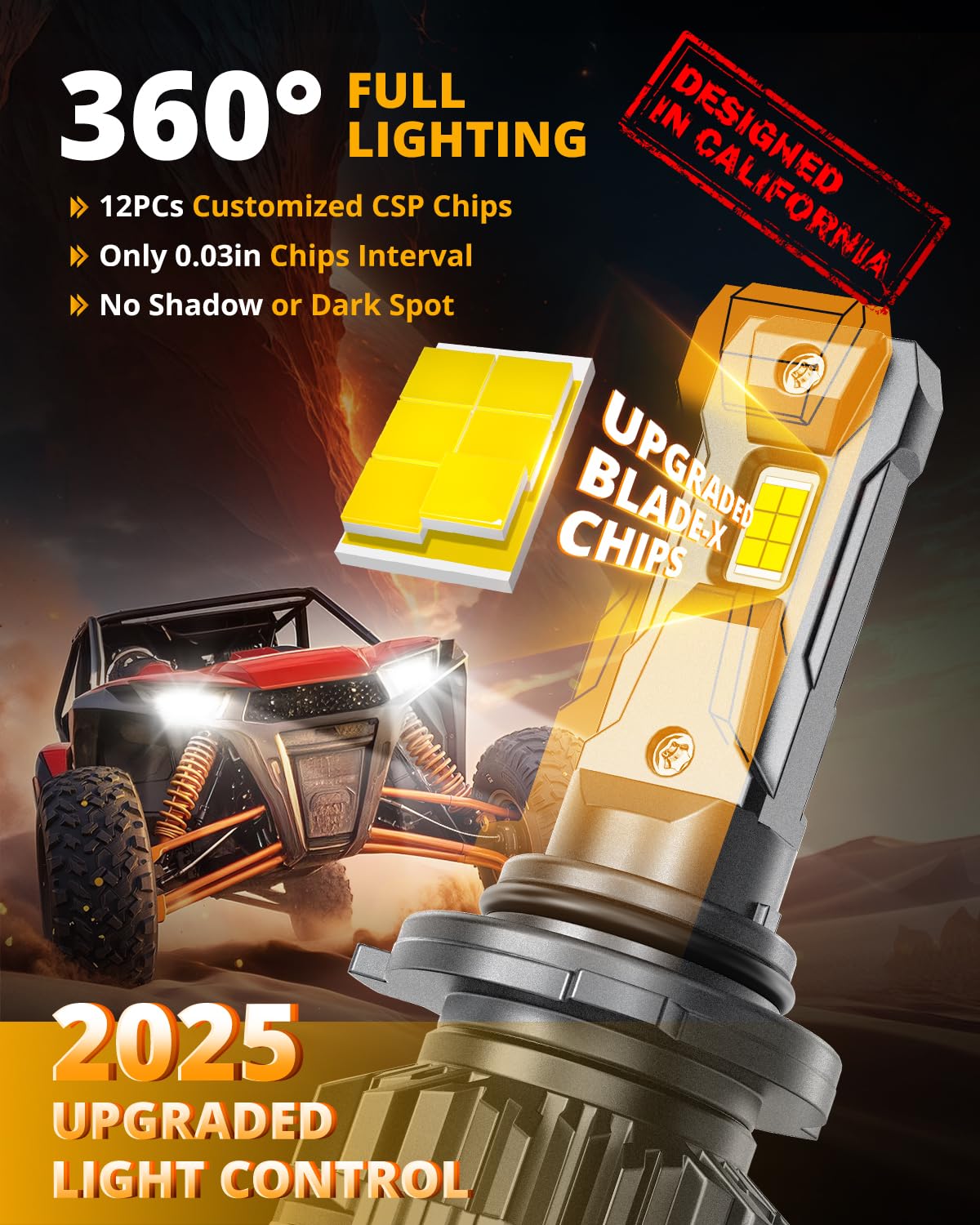 HIGH BRIGHTNESS F22 SERIES 24000LM 110W LED HEADLIGHT BULBS 6500K COOL WHITE - SLBSTORE