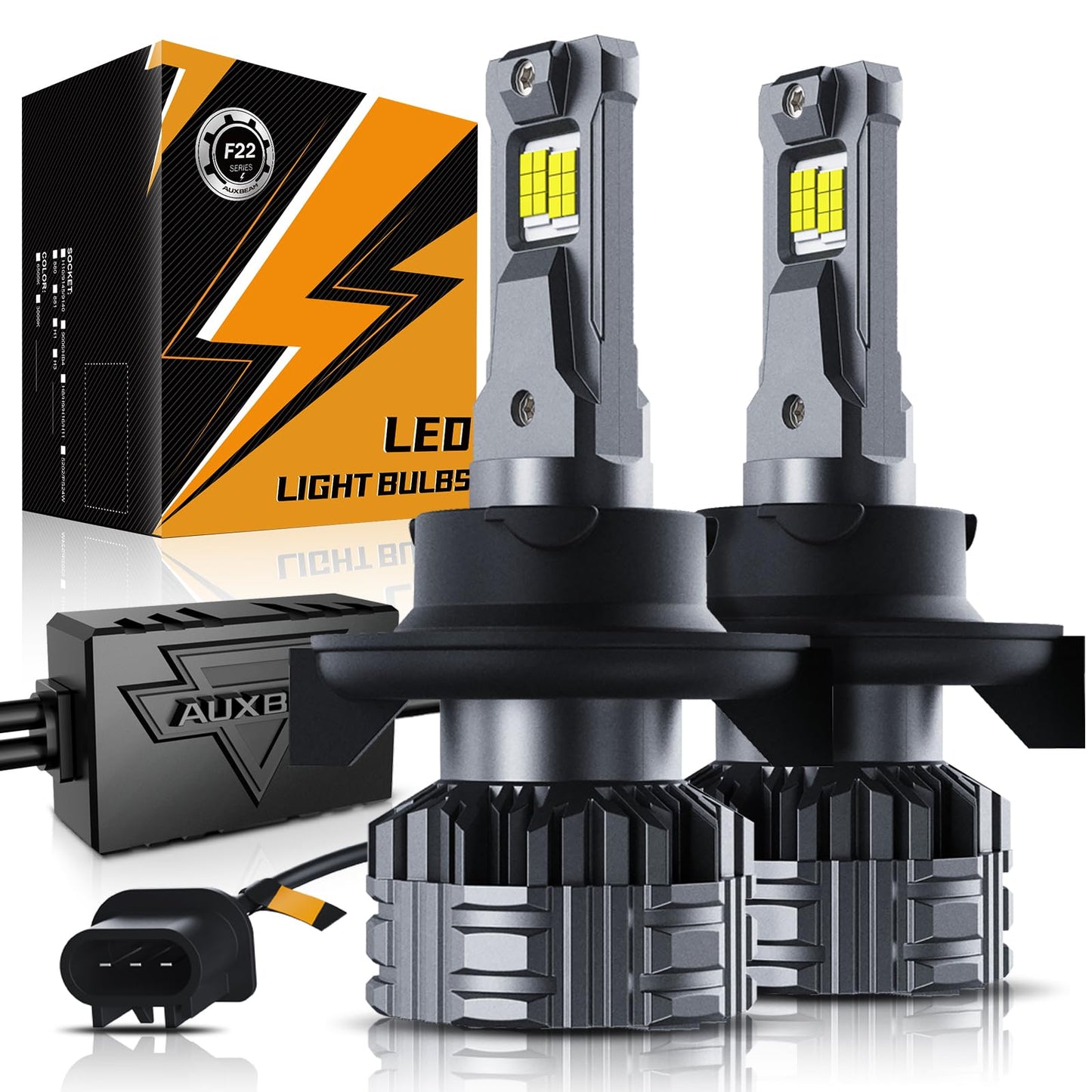 HIGH BRIGHTNESS F22 SERIES 24000LM 110W LED HEADLIGHT BULBS 6500K COOL WHITE - SLBSTORE
