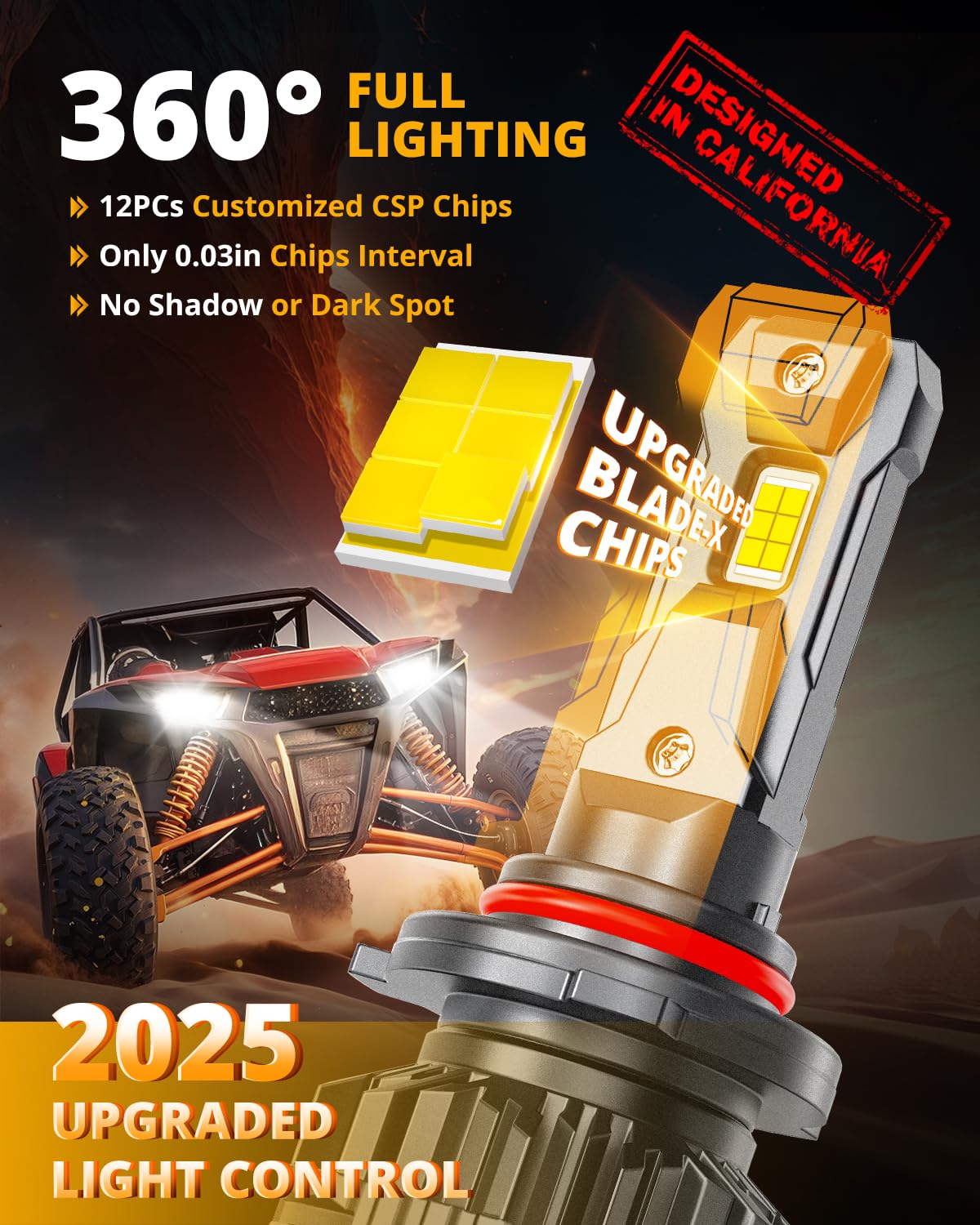 HIGH BRIGHTNESS F22 SERIES 24000LM 110W LED HEADLIGHT BULBS 6500K COOL WHITE - SLBSTORE