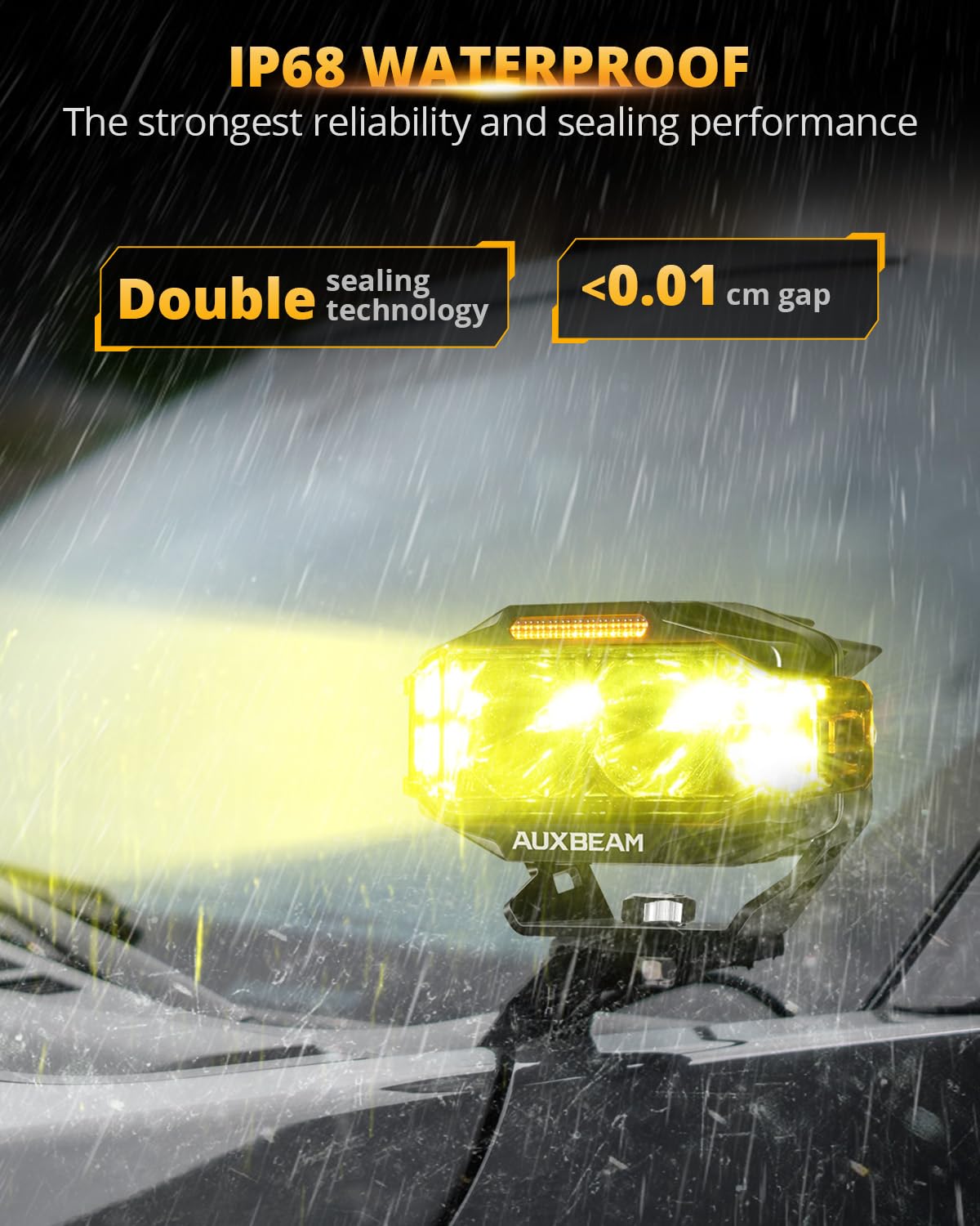 Auxbeam V-MAX Series Led Pods Lights with Amber Covers - SLBSTORE