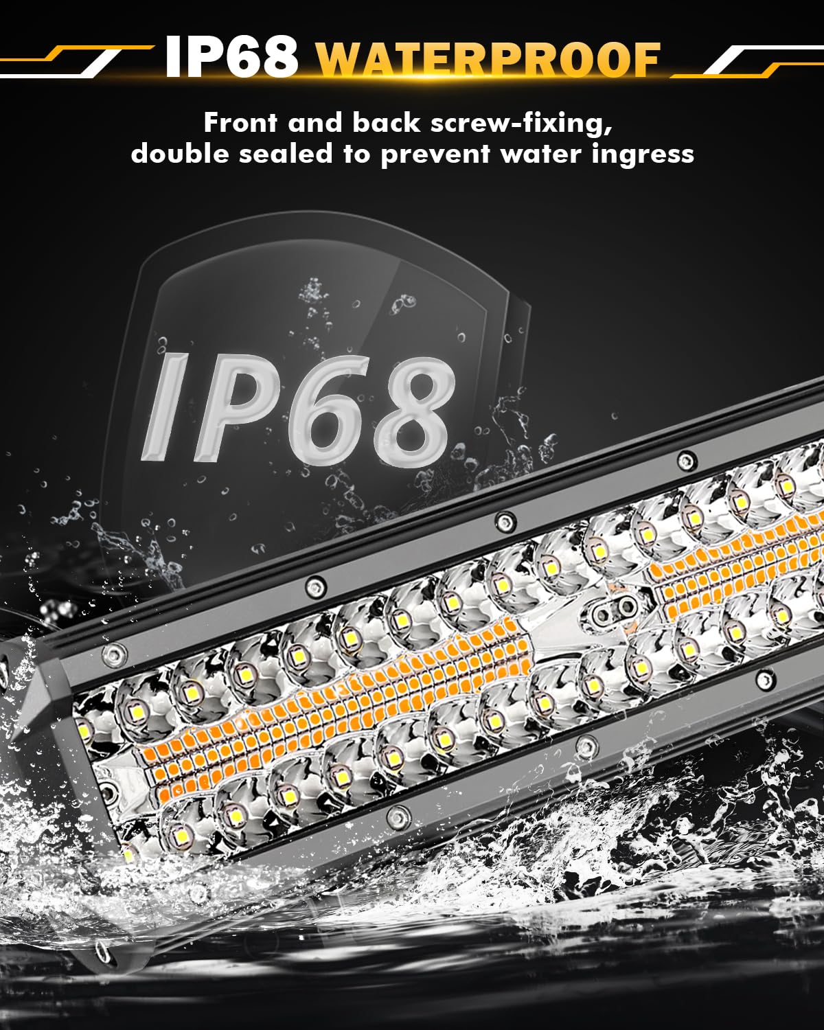 Auxbeam 6 MODES SERIES WHITE&AMBER LED LIGHT BARS 3 INCH/4INCH/7INCH/12INCH/20INCH/22 INCH/30 INCH/42 INCH/50 INCH