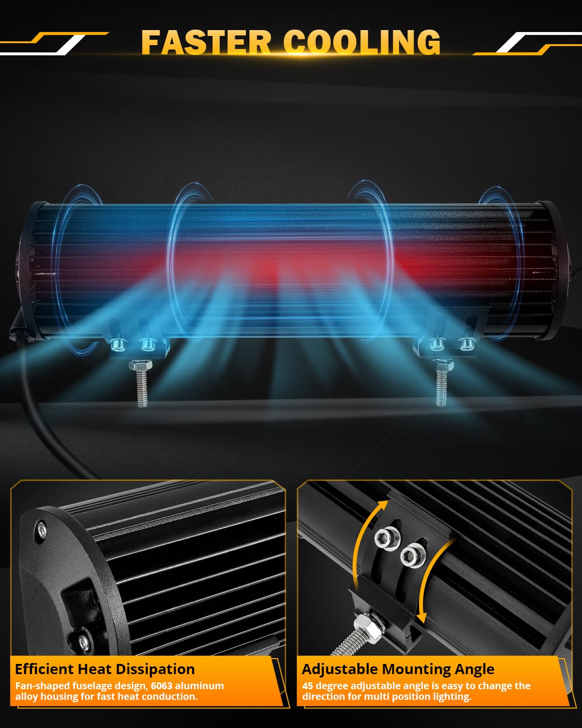 Auxbeam 6 MODES SERIES WHITE&AMBER LED LIGHT BARS 3 INCH/4INCH/7INCH/12INCH/20INCH/22 INCH/30 INCH/42 INCH/50 INCH