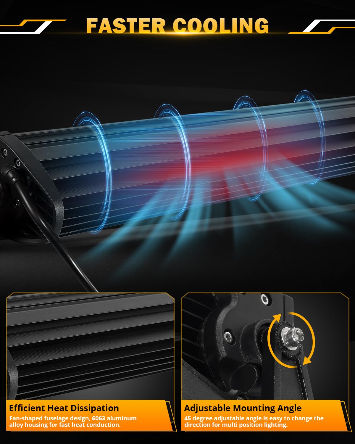 Auxbeam 6 MODES SERIES WHITE&AMBER LED LIGHT BARS 3 INCH/4INCH/7INCH/12INCH/20INCH/22 INCH/30 INCH/42 INCH/50 INCH