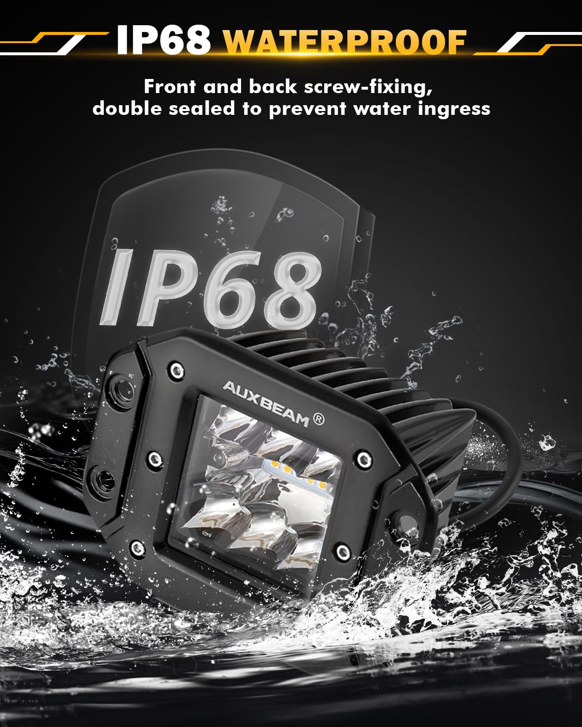 Auxbeam 6 MODES SERIES WHITE&AMBER LED LIGHT BARS 3 INCH/4INCH/7INCH/12INCH/20INCH/22 INCH/30 INCH/42 INCH/50 INCH