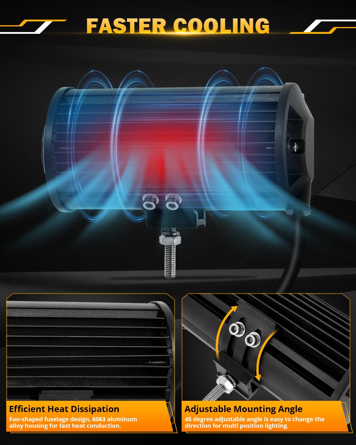 Auxbeam 6 MODES SERIES WHITE&AMBER LED LIGHT BARS 3 INCH/4INCH/7INCH/12INCH/20INCH/22 INCH/30 INCH/42 INCH/50 INCH