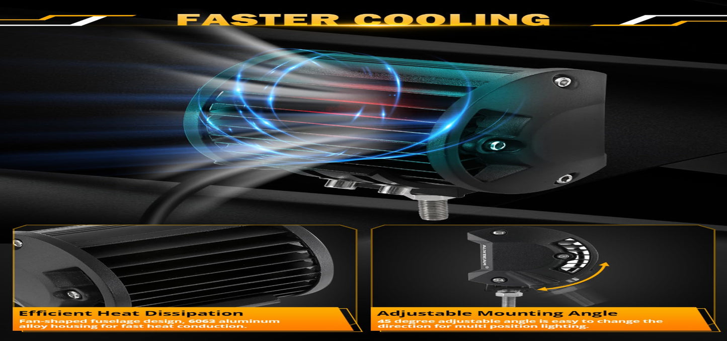 Auxbeam 6 MODES SERIES WHITE&AMBER LED LIGHT BARS 3 INCH/4INCH/7INCH/12INCH/20INCH/22 INCH/30 INCH/42 INCH/50 INCH