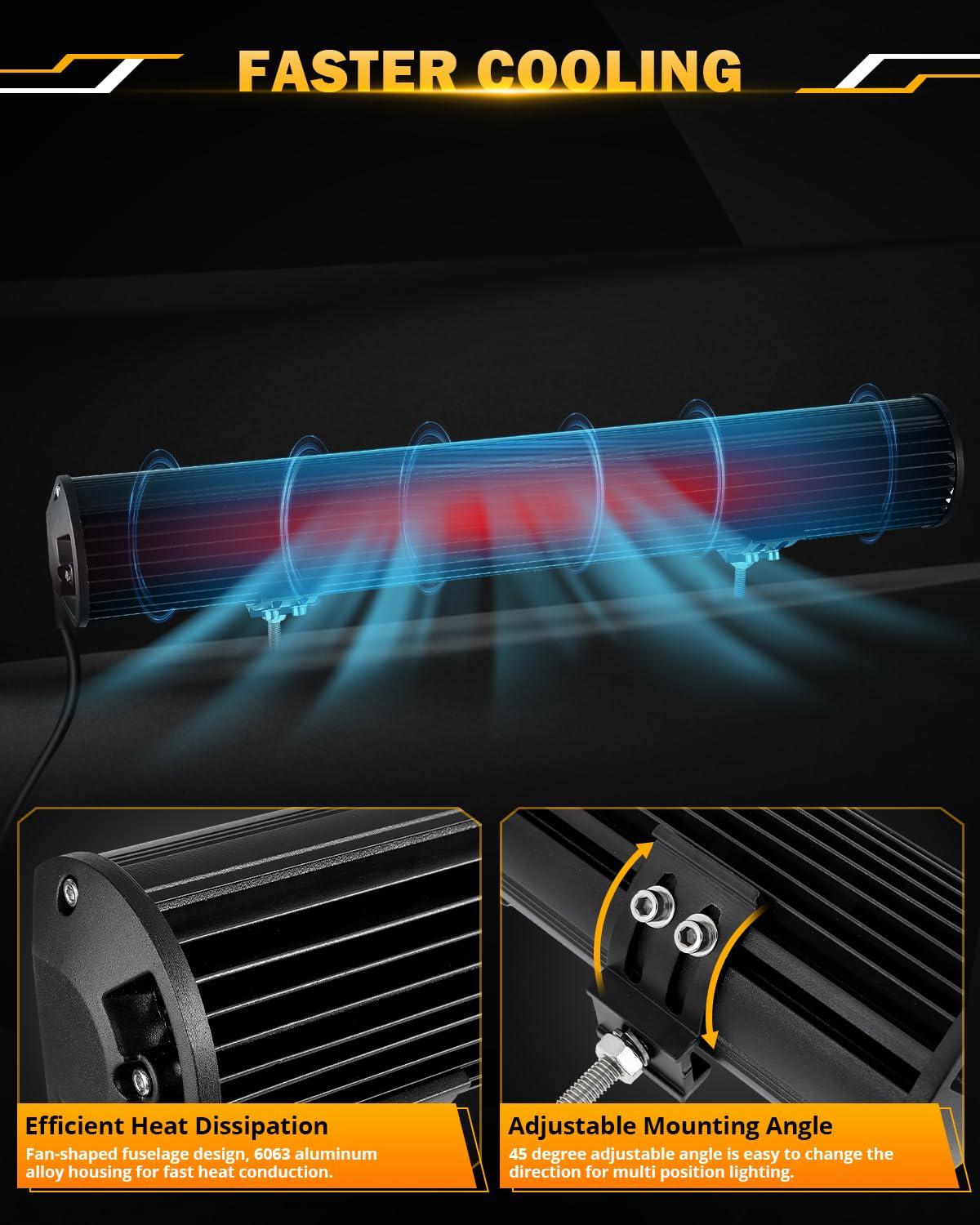 Auxbeam 6 MODES SERIES WHITE&AMBER LED LIGHT BARS 3 INCH/4INCH/7INCH/12INCH/20INCH/22 INCH/30 INCH/42 INCH/50 INCH