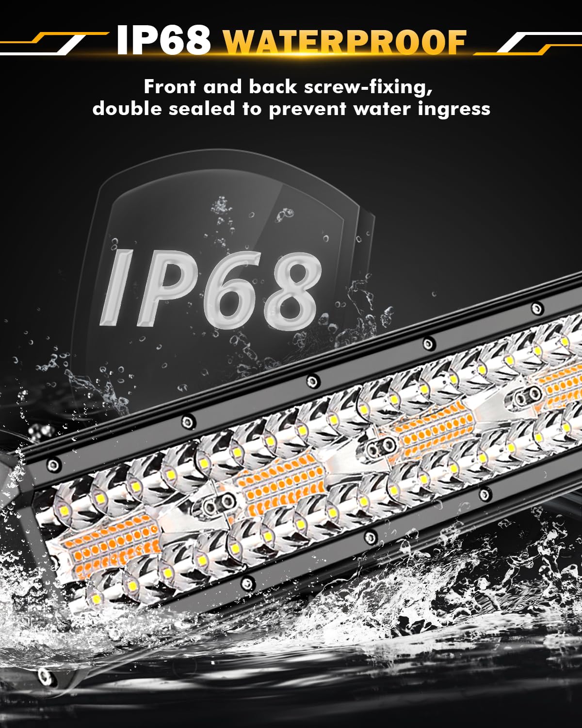 Auxbeam 6 MODES SERIES WHITE&AMBER LED LIGHT BARS 3 INCH/4INCH/7INCH/12INCH/20INCH/22 INCH/30 INCH/42 INCH/50 INCH