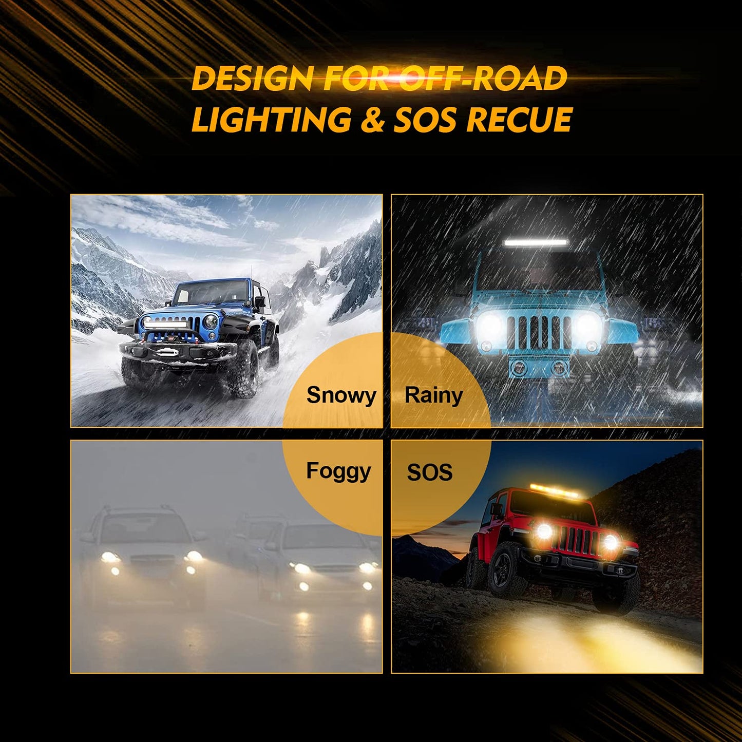 Auxbeam 6 MODES SERIES WHITE&AMBER LED LIGHT BARS 3 INCH/4INCH/7INCH/12INCH/20INCH/22 INCH/30 INCH/42 INCH/50 INCH