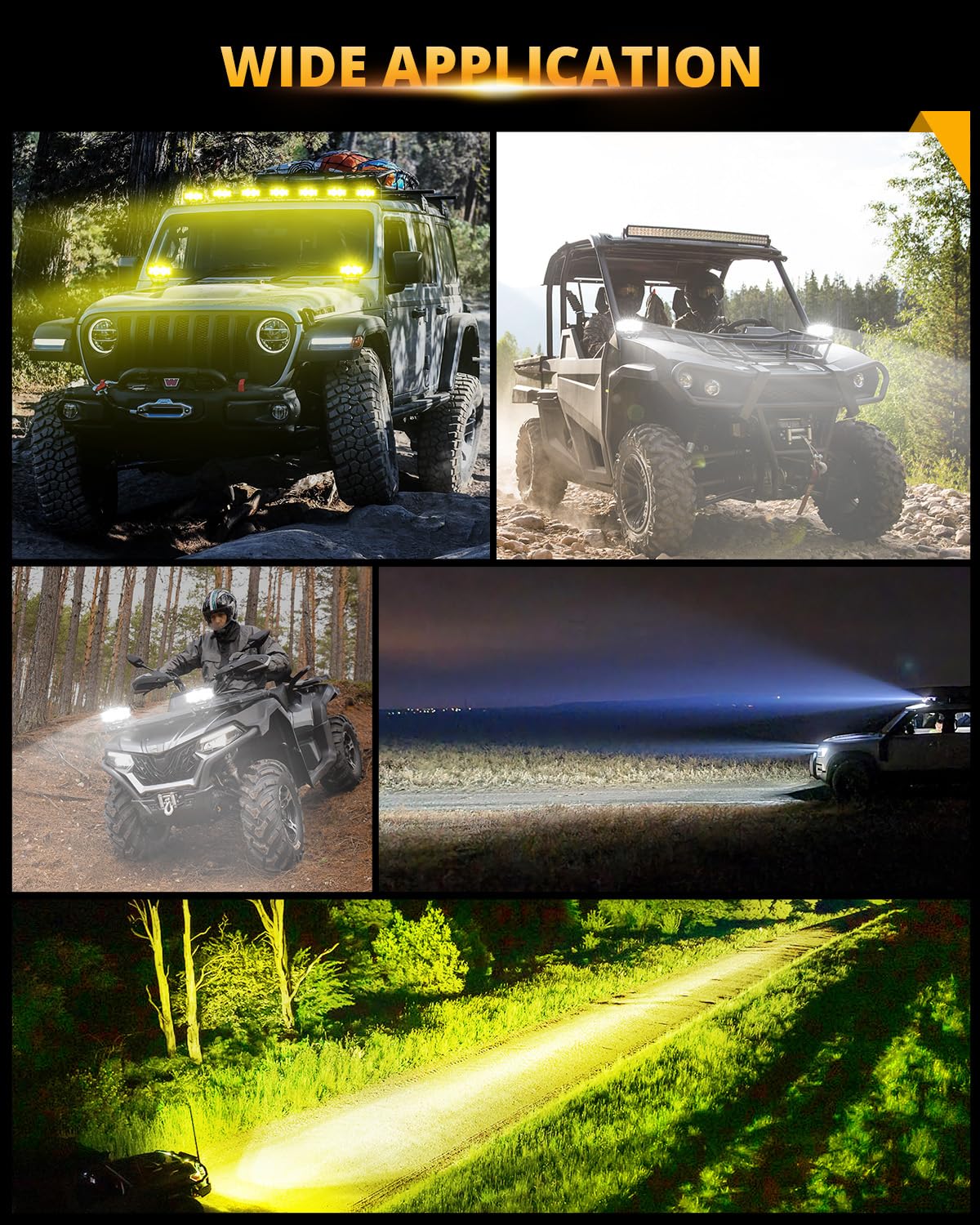 Auxbeam V-MAX Series Led Pods Lights with Amber Covers - SLBSTORE