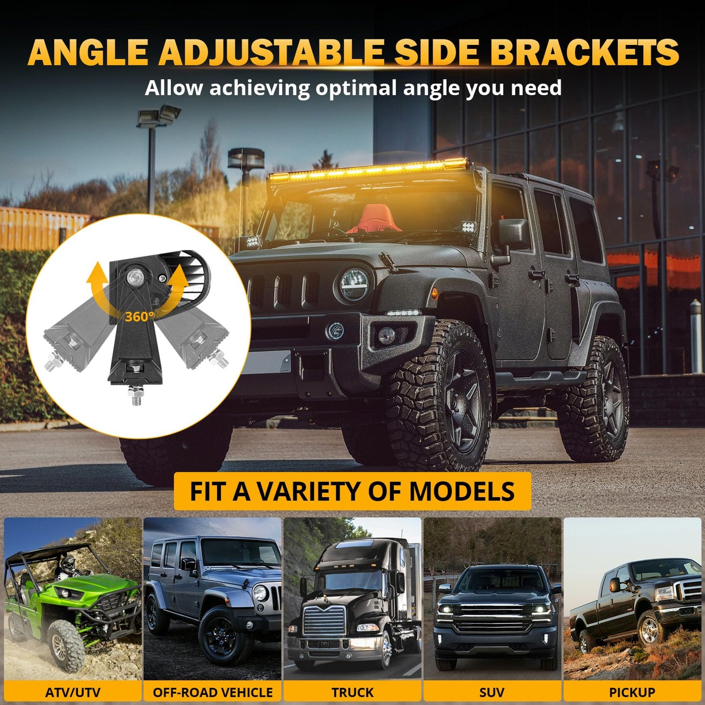 Auxbeam 6 MODES SERIES WHITE&AMBER LED LIGHT BARS 3 INCH/4INCH/7INCH/12INCH/20INCH/22 INCH/30 INCH/42 INCH/50 INCH