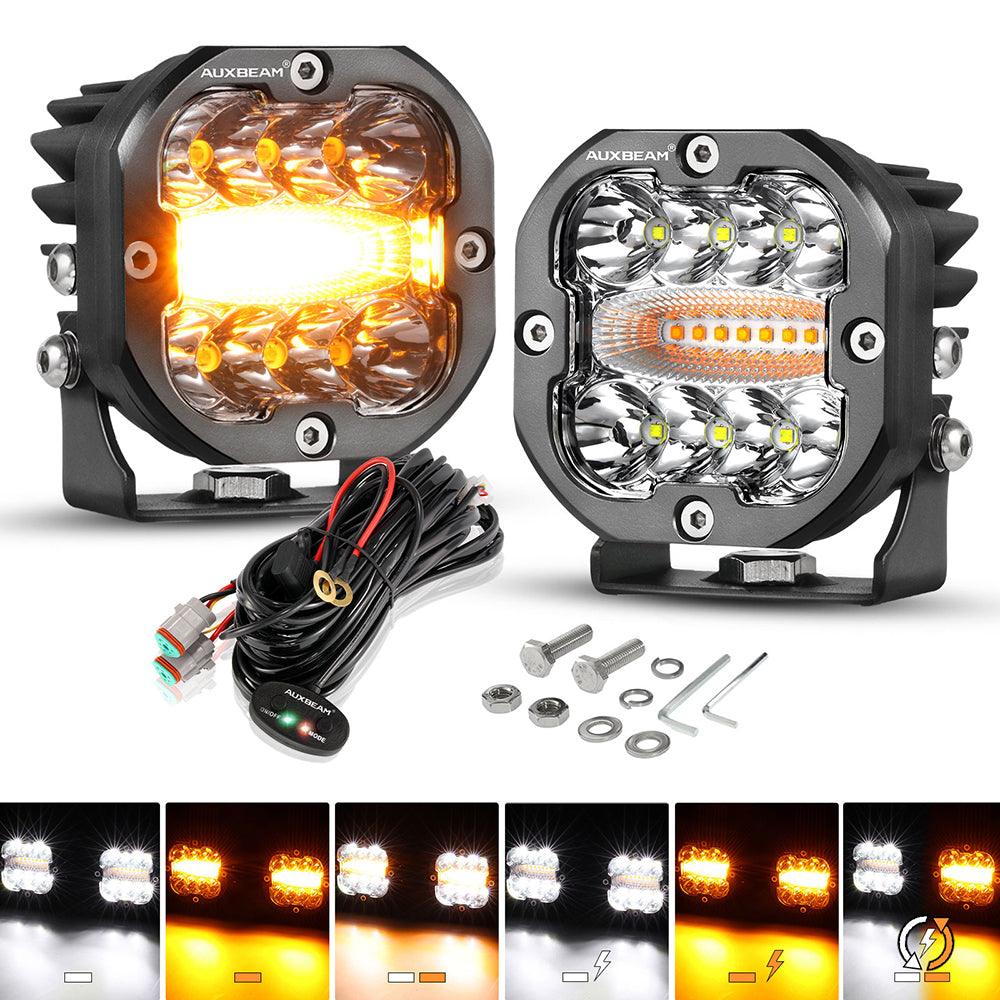 Auxbeam X-PRO SERIES 3" 40W LED Pods Cube 4800LM White And Yellow Fog Lights - SLBSTORE