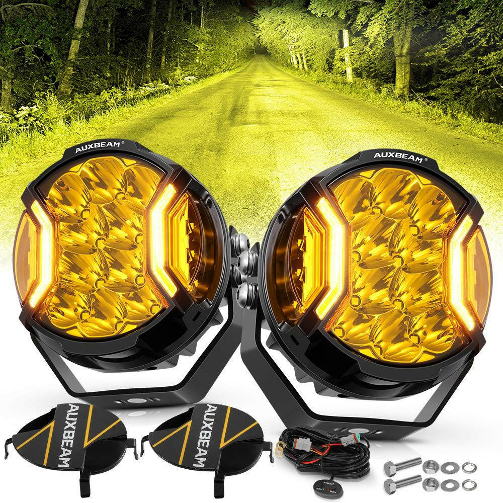 Auxbeam V-ULTRA Series 5 Inch 172W LED Side Shooter Amber Pod Lights Amber DRL - SLBSTORE
