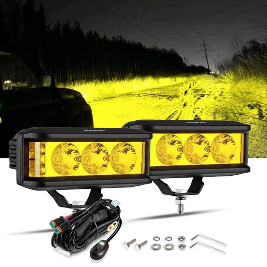 R5 Series 5 Inch 68W White Square Side Shooter Spot Beam LED Pod Lights LED Light Bar - SLBSTORE