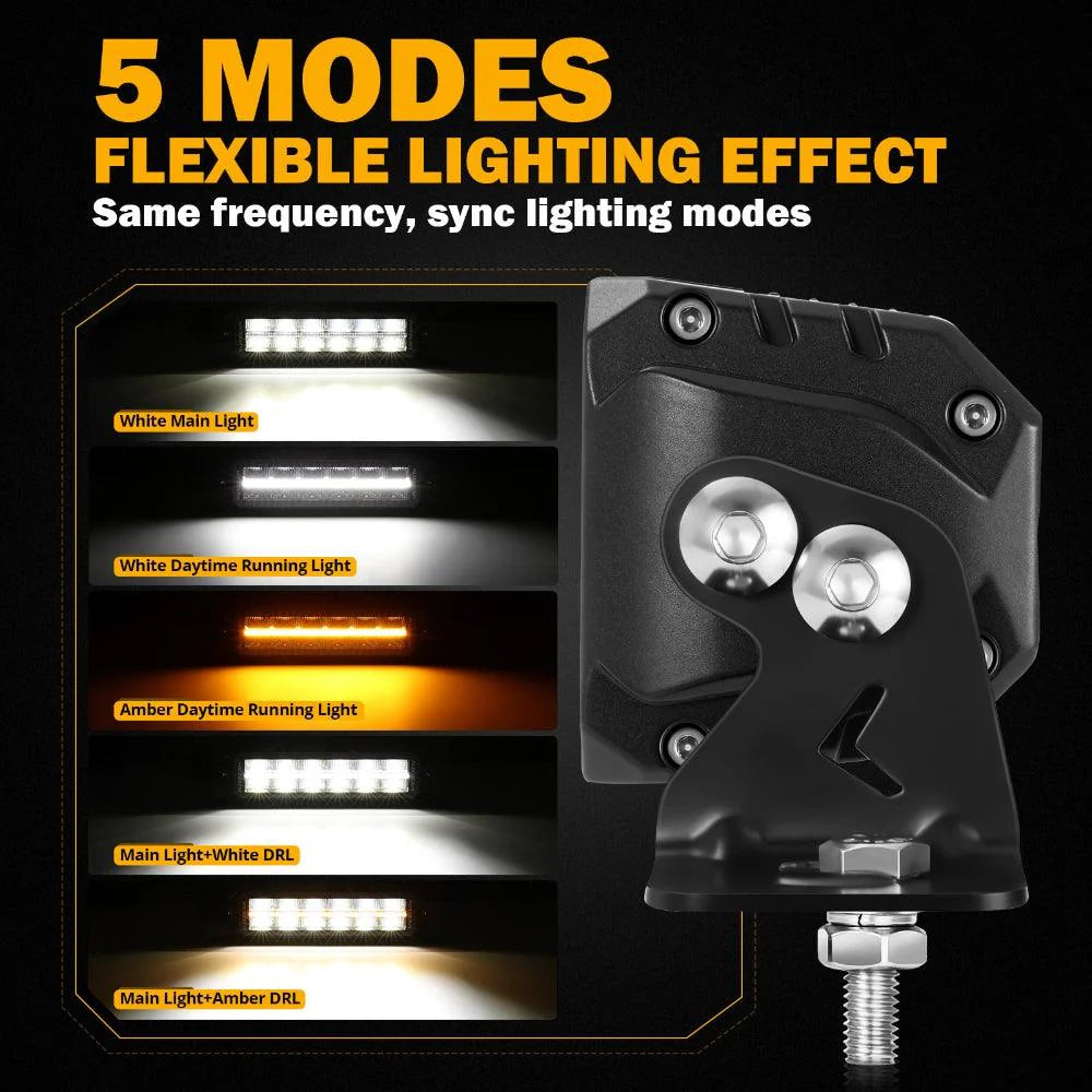 AUXBEAM SP-DRL SERIES 12 INCH 70W 8160LM DUAL ROW OFF ROAD LED LIGHT BAR WITH AMBER&WHITE DRL - SLBSTORE