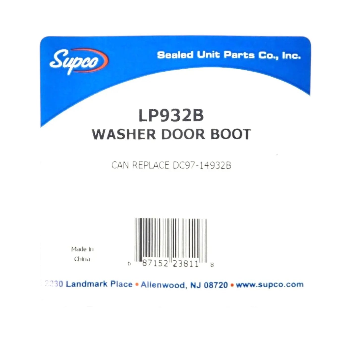 DC97 - 14932B Washer Door Boot Bellows Gasket for Samsung Supco LP932B - SLBSTORE