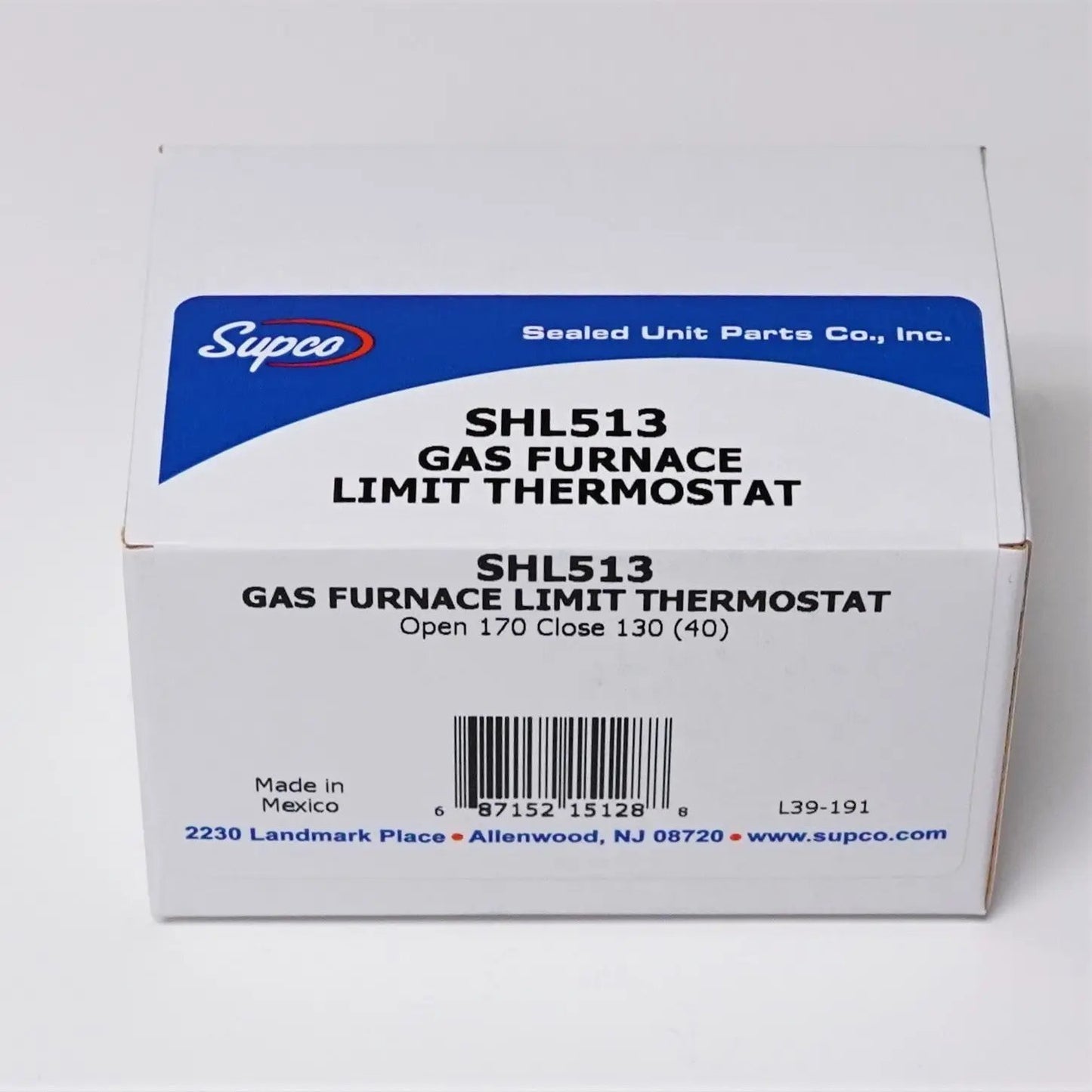 Supco SHL513 Plenum Limit Thermostat Thermodisc L170 - 40 - SLBSTORE
