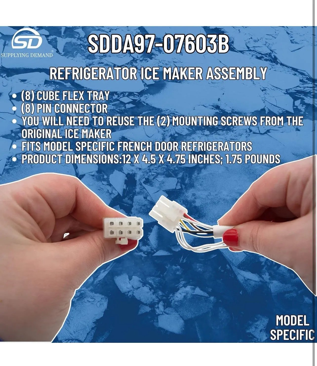 VIALU DA97 - 07603B for Samsung Refrigerator Freezer Ice Maker Assembly - SLBSTORE