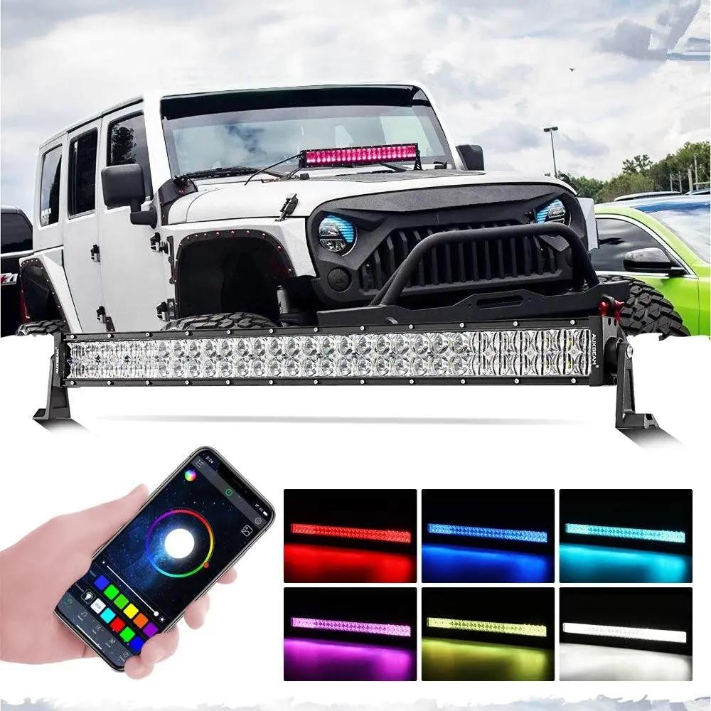 Auxbeam 22 Inch V - PRO Series Straight RGBW Color Changing Off Road Led Light Bar - SLBSTORE
