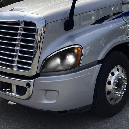 Black Headlight For 2008 - 2016 Freightliner Cascadia With Halogen Bulb, Driver's Right - SLBSTORE
