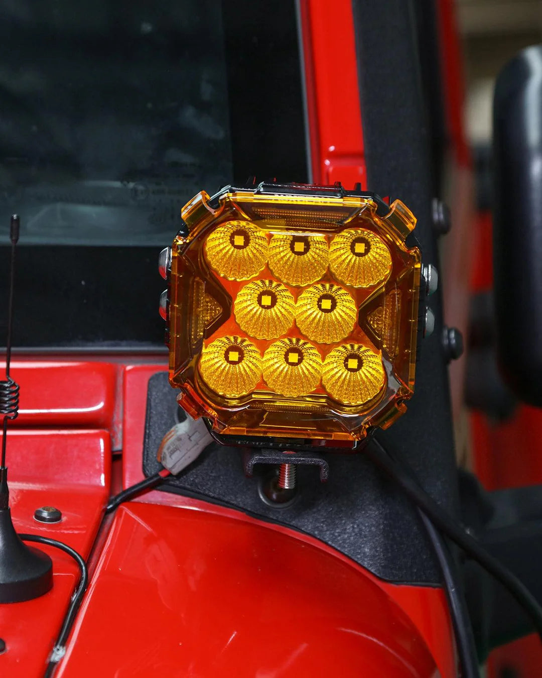 CUBE - Z SERIES 4 INCH FLOOD LED POD LIGHTS OFF ROAD LIGHTS WITH WHITE DRL & AMBER TURN SIGNAL LIGHTS - SLBSTORE