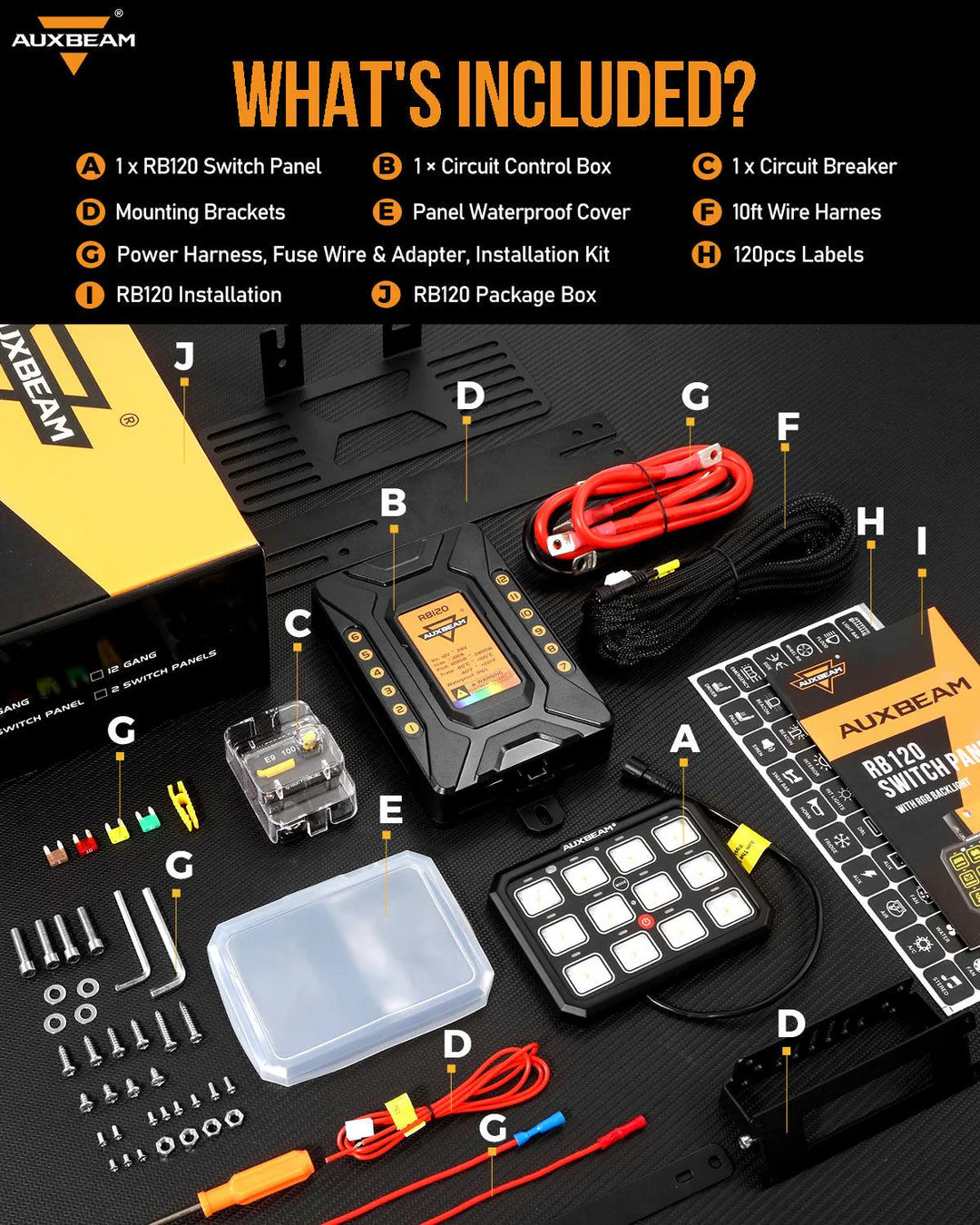RGB SERIES 12 GANG (RB120) RGB SWITCH PANEL, TOGGLE/ MOMENTARY/ PULSED MODE SUPPORTED (TWO - SIDED OUTLET) - SLBSTORE
