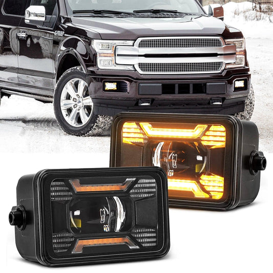 60W LED Fog Lights with DRL/ Turn Signal for Ford F150 2015 2016 2017 2018 2019 2020 - SLBSTORE