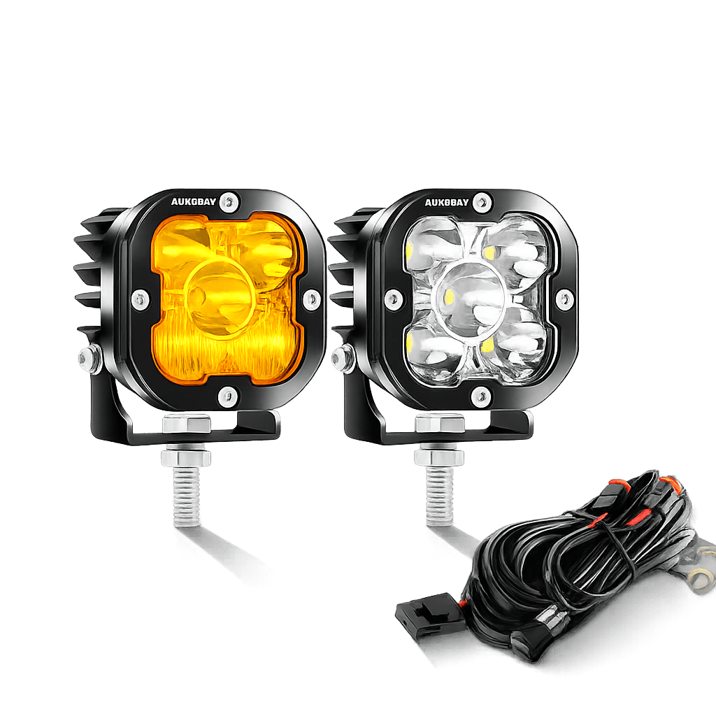 Auxbeam X - PRO SERIES 3" 40W LED Pods Cube 4800LM White And Yellow Fog Lights - SLBSTORE