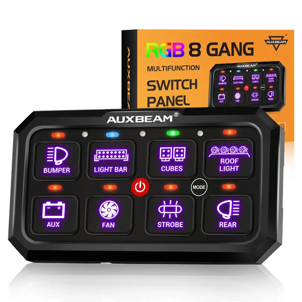 RGB SERIES 8 GANG SWITCH PANEL WITHOUT APP, TOGGLE/ MOMENTARY/ PULSED MODE SUPPORTED (TWO - SIDED OUTLET) - SLBSTORE