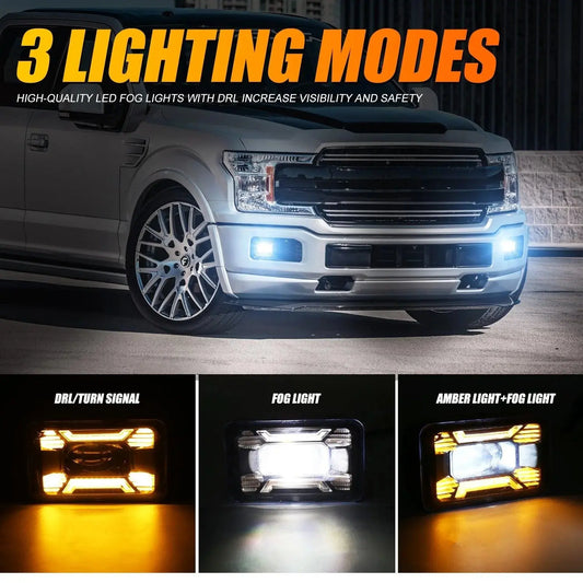 60W LED Fog Lights with DRL/ Turn Signal for Ford F150 2015 2016 2017 2018 2019 2020 - SLBSTORE