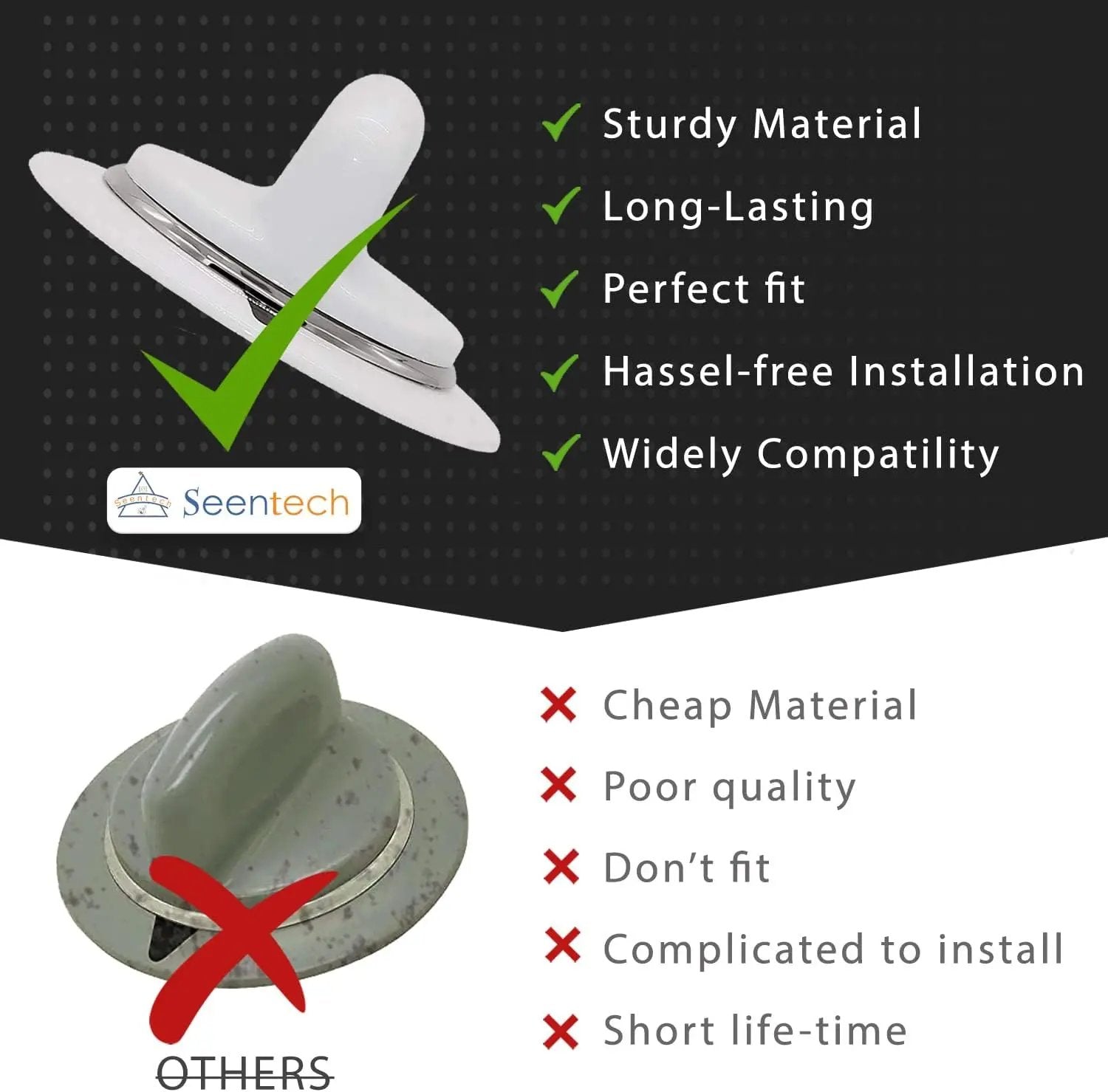 WE1M654 Timer Control Knob with Metal Ring - Compatible For GE Hotpoint Dryer - SLBSTORE