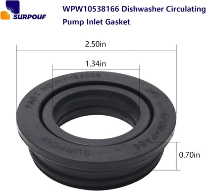 Dishwasher Circulation Pump Inlet Grommet - Compatible with Whirlpool Kenmore - Replaces WPW10538166 - SLBSTORE