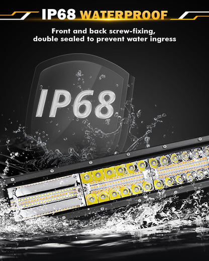 Auxbeam 6 MODES SERIES WHITE&AMBER LED LIGHT BARS 3 INCH/4INCH/7INCH/12INCH/20INCH/22 INCH/30 INCH/42 INCH/50 INCH