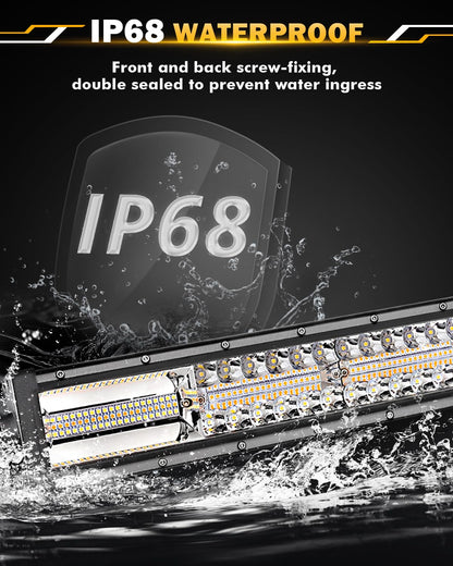 Auxbeam 6 MODES SERIES WHITE&AMBER LED LIGHT BARS 3 INCH/4INCH/7INCH/12INCH/20INCH/22 INCH/30 INCH/42 INCH/50 INCH