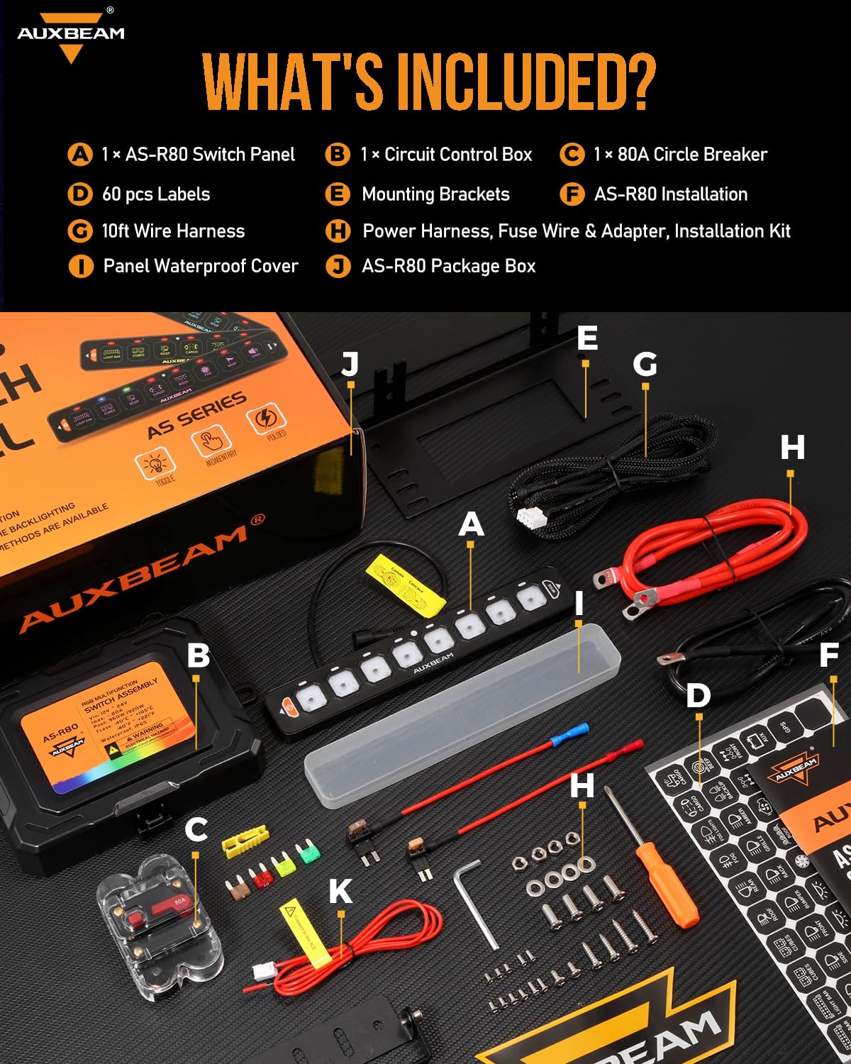 AS-R40/60/80 RGB SLIM SWITCH PANEL TOGGLE/ MOMENTARY/ PULSED MODE SUPPORTED(ONE-SIDED OUTLET) - SLBSTORE