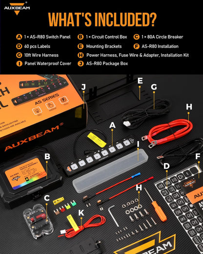 AS-R40/60/80 RGB SLIM SWITCH PANEL TOGGLE/ MOMENTARY/ PULSED MODE SUPPORTED(ONE-SIDED OUTLET) - SLBSTORE