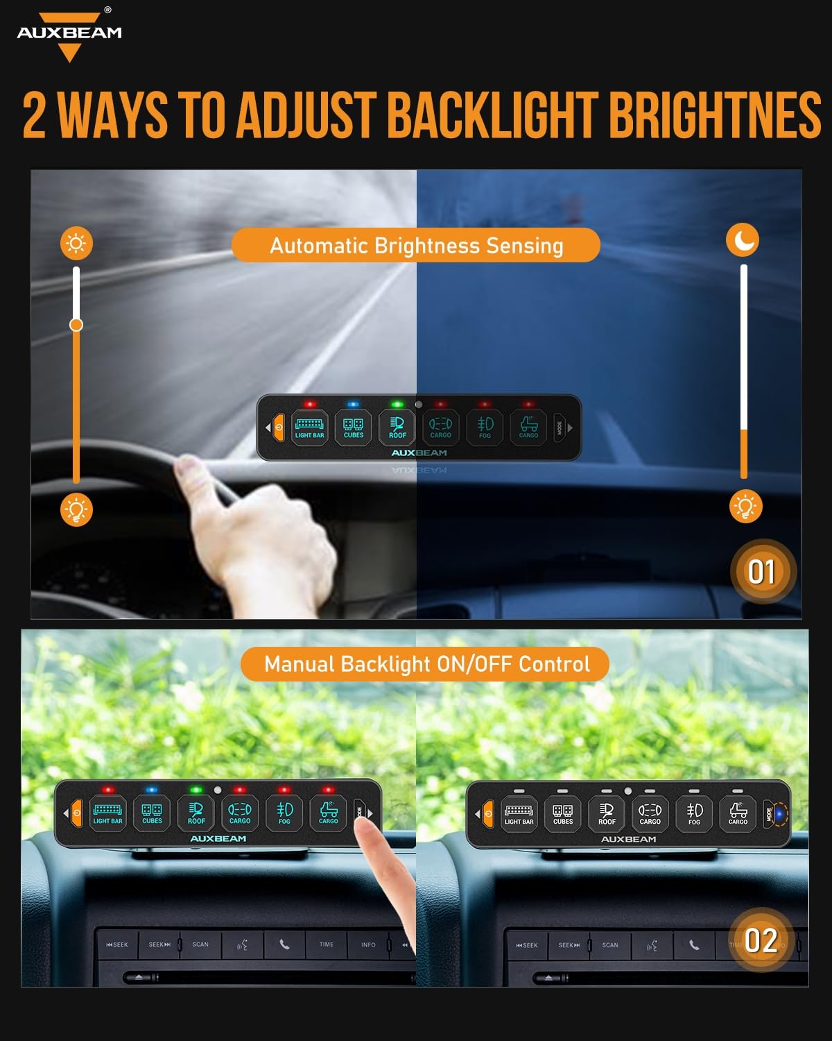 AS-R40/60/80 RGB SLIM SWITCH PANEL TOGGLE/ MOMENTARY/ PULSED MODE SUPPORTED(ONE-SIDED OUTLET) - SLBSTORE