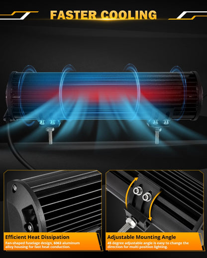 Auxbeam 6 MODES SERIES WHITE&AMBER LED LIGHT BARS 3 INCH/4INCH/7INCH/12INCH/20INCH/22 INCH/30 INCH/42 INCH/50 INCH