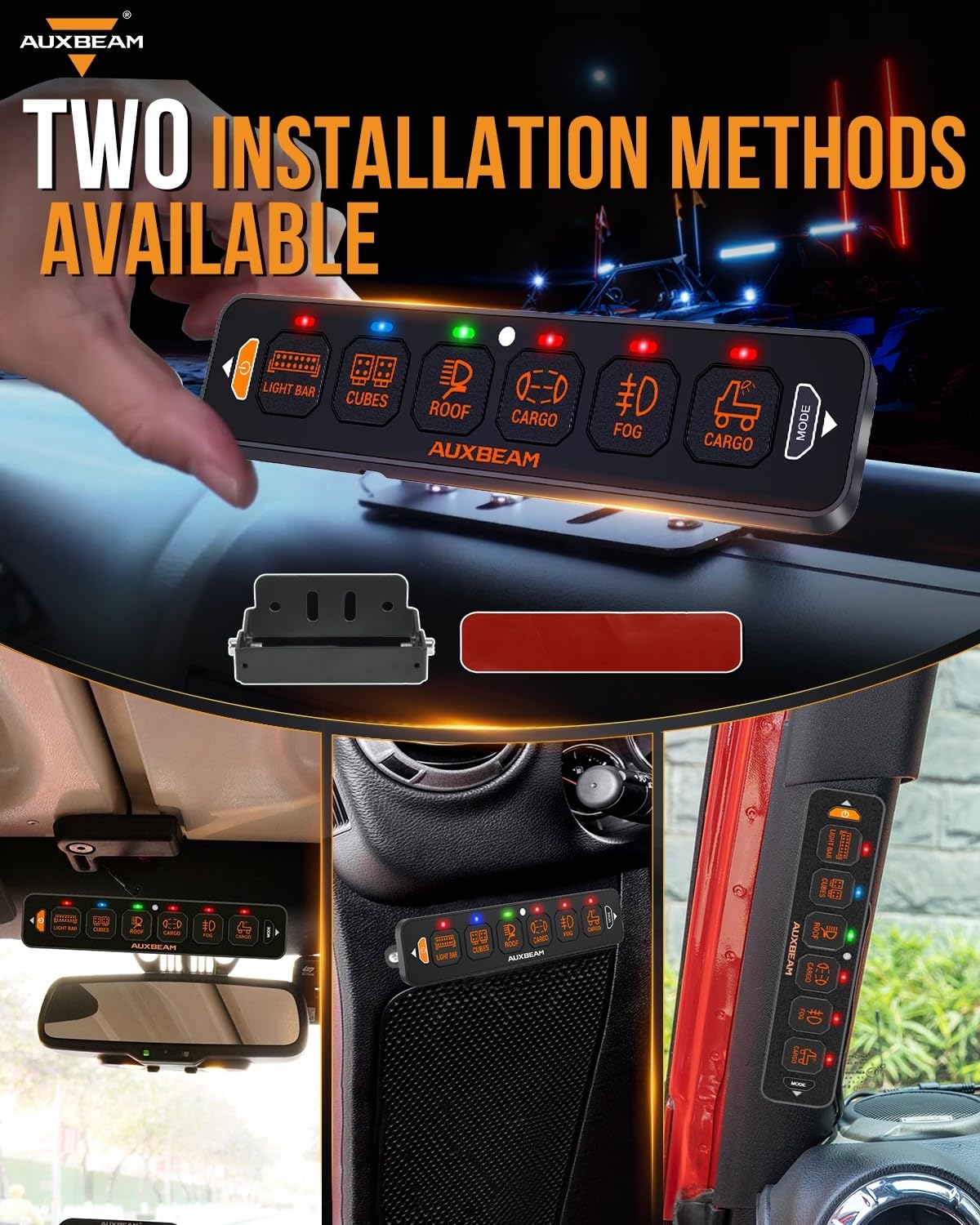 AS-R40/60/80 RGB SLIM SWITCH PANEL TOGGLE/ MOMENTARY/ PULSED MODE SUPPORTED(ONE-SIDED OUTLET) - SLBSTORE