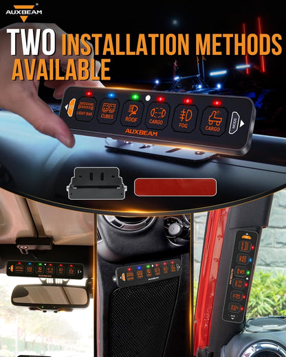 AS-R40/60/80 RGB SLIM SWITCH PANEL TOGGLE/ MOMENTARY/ PULSED MODE SUPPORTED(ONE-SIDED OUTLET) - SLBSTORE