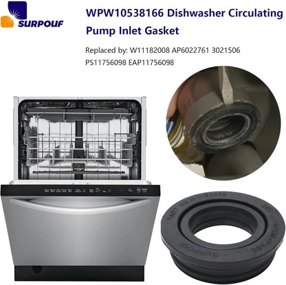 Dishwasher Circulation Pump Inlet Grommet - Compatible with Whirlpool Kenmore - Replaces WPW10538166 - SLBSTORE